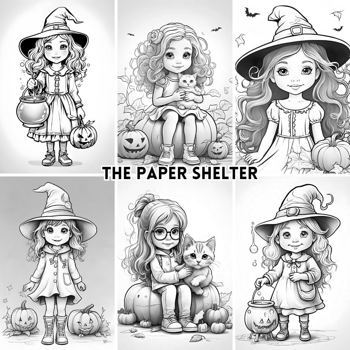 Charming Halloween Cuties - Digital Coloring Book