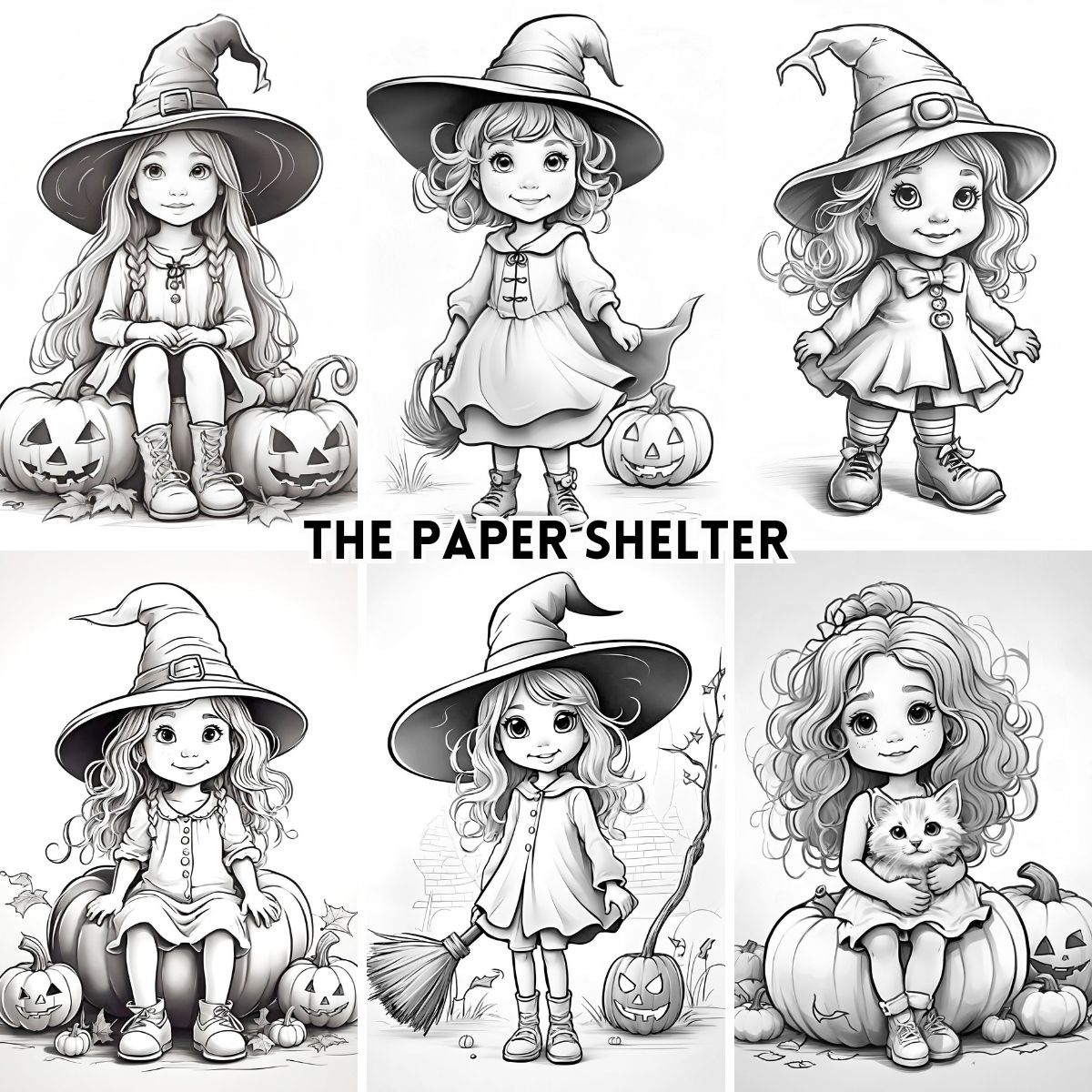 Charming Halloween Cuties - Digital Coloring Book