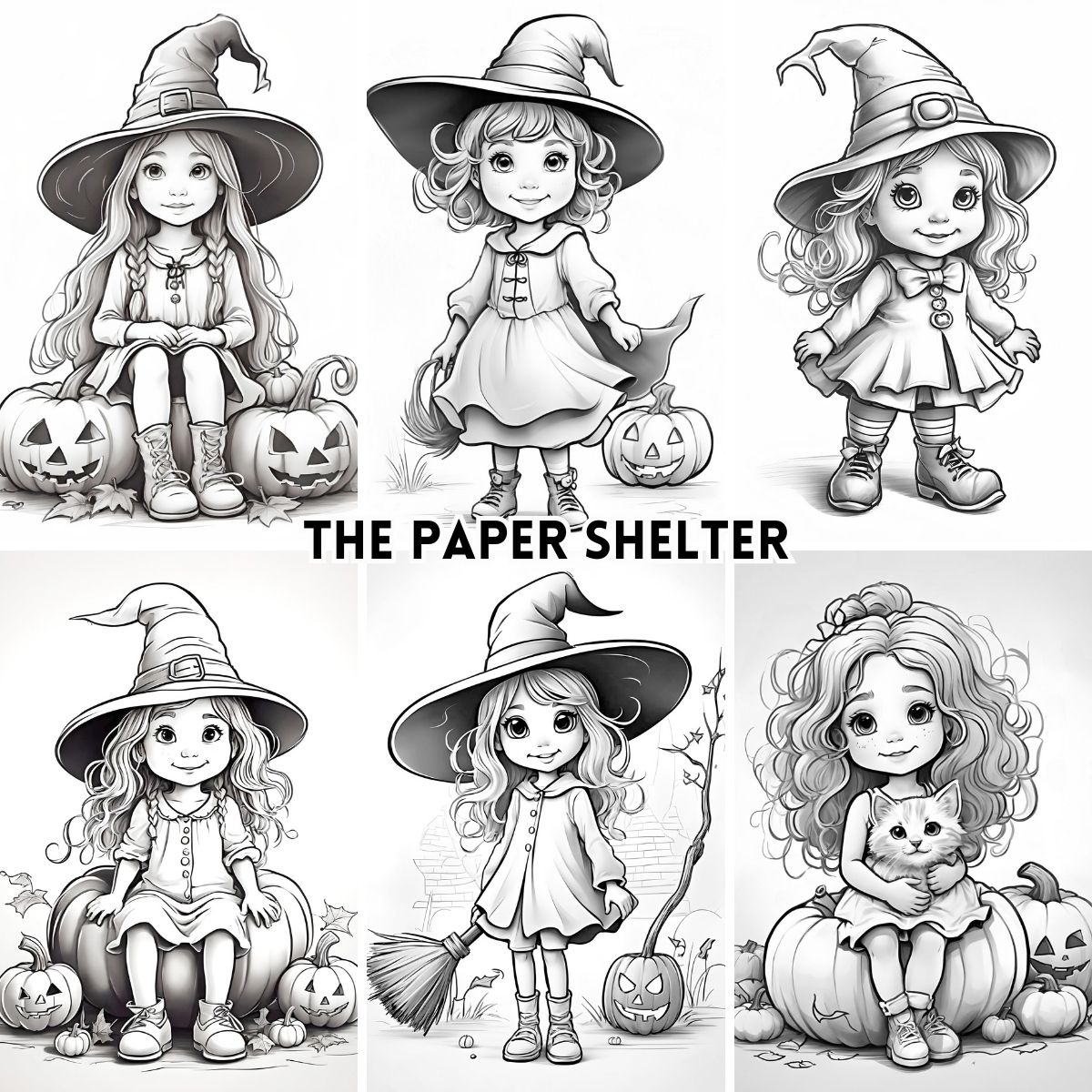 Charming Halloween Cuties - Digital Coloring Book - Click Image to Close