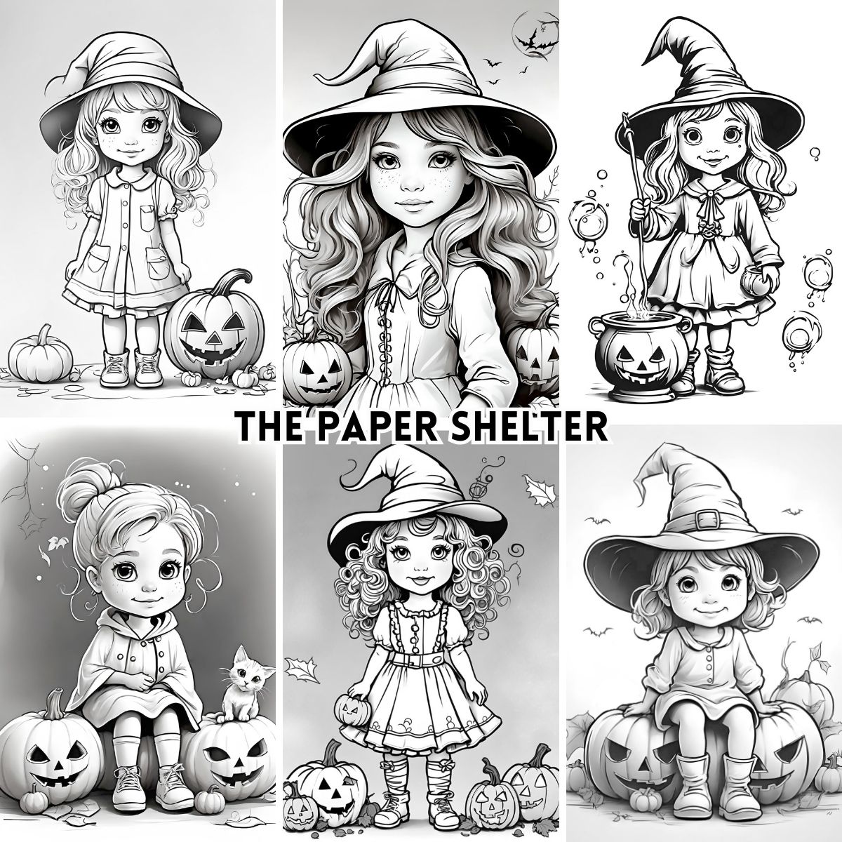 Charming Halloween Cuties - Digital Coloring Book