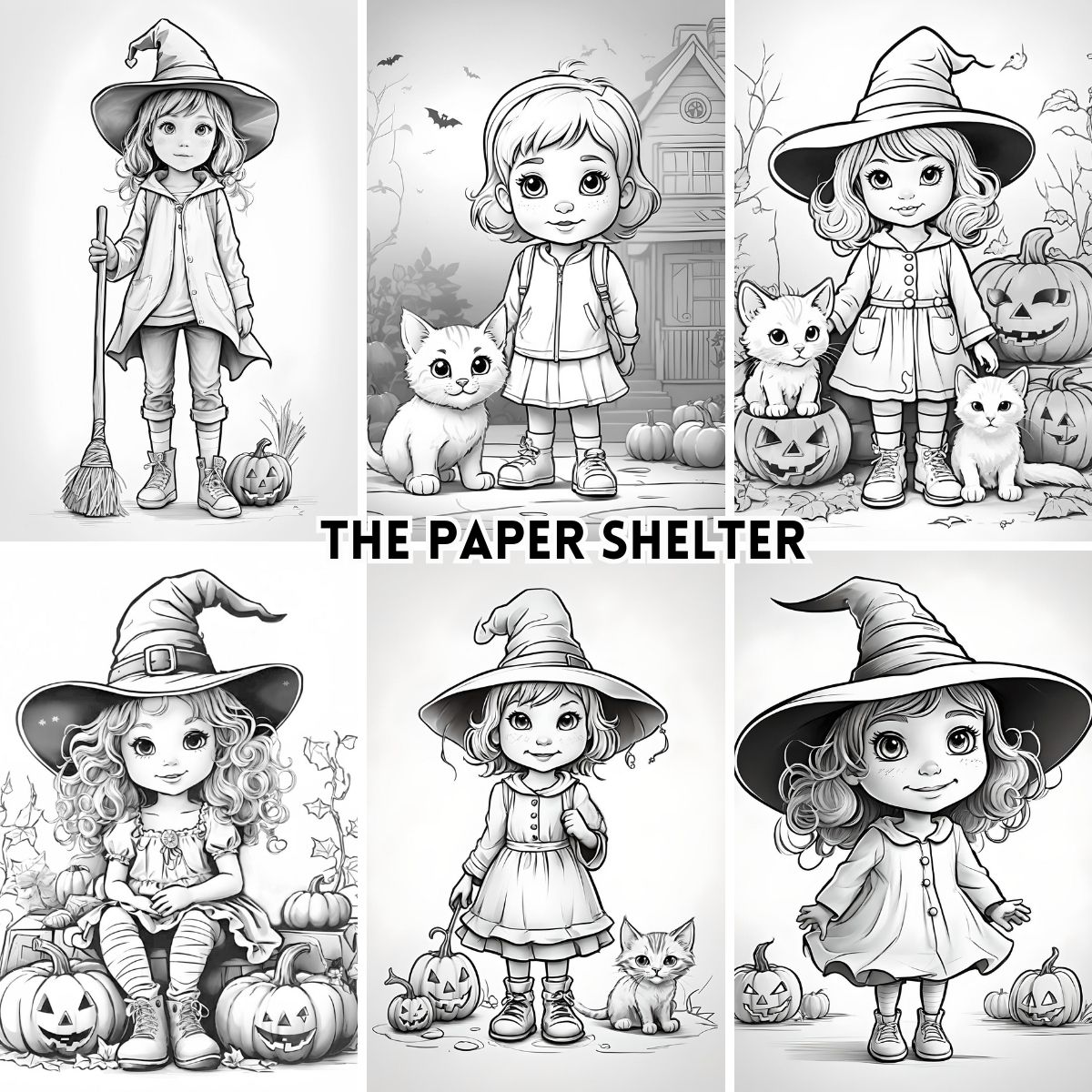 Charming Halloween Cuties - Digital Coloring Book - Click Image to Close