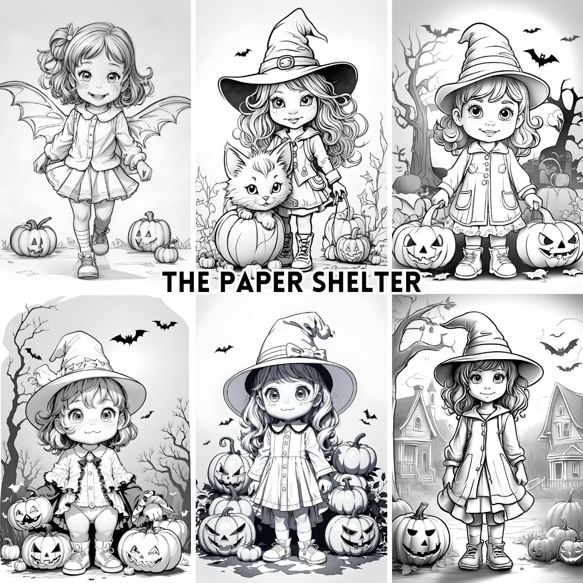 Charming Halloween Cuties - Digital Coloring Book