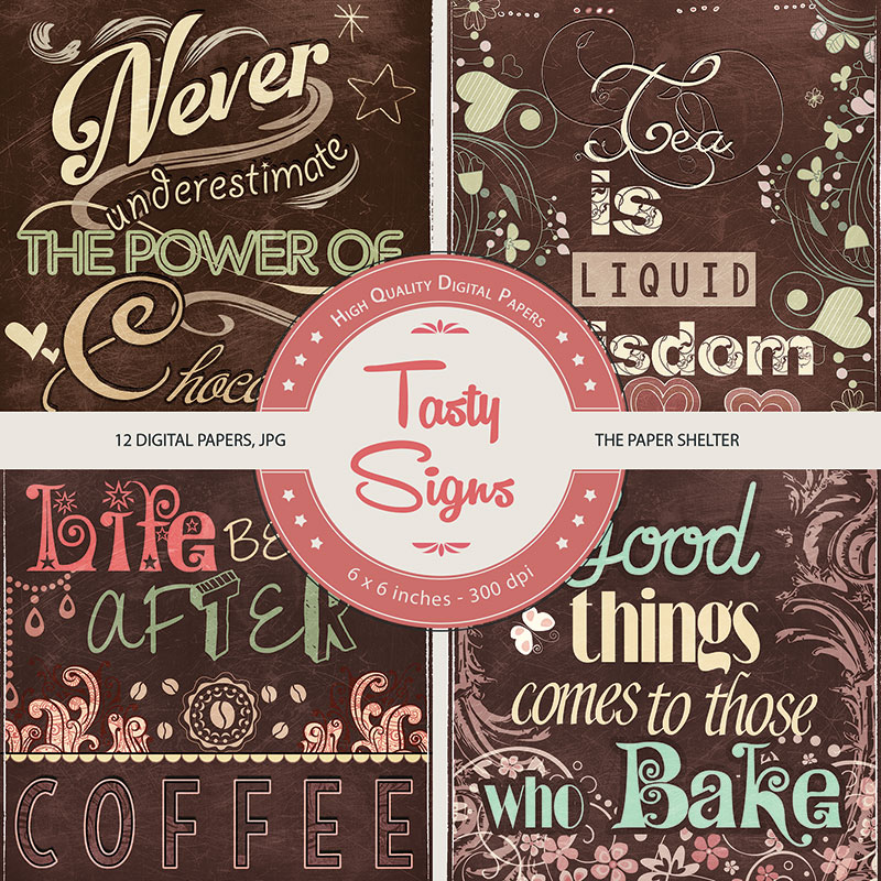 Tasty Signs - Paper Pack - Click Image to Close