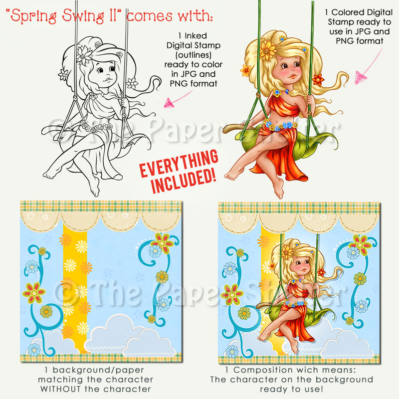 Spring Swing II - Digital Stamp - Click Image to Close