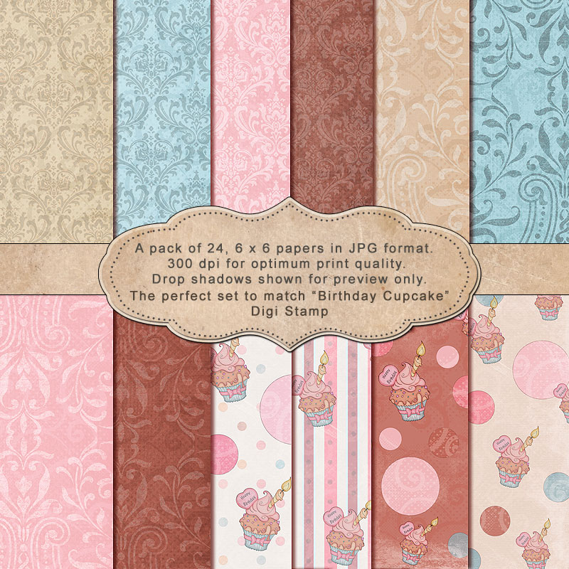 Birthday Cupcake - "Paper Pack" - Click Image to Close