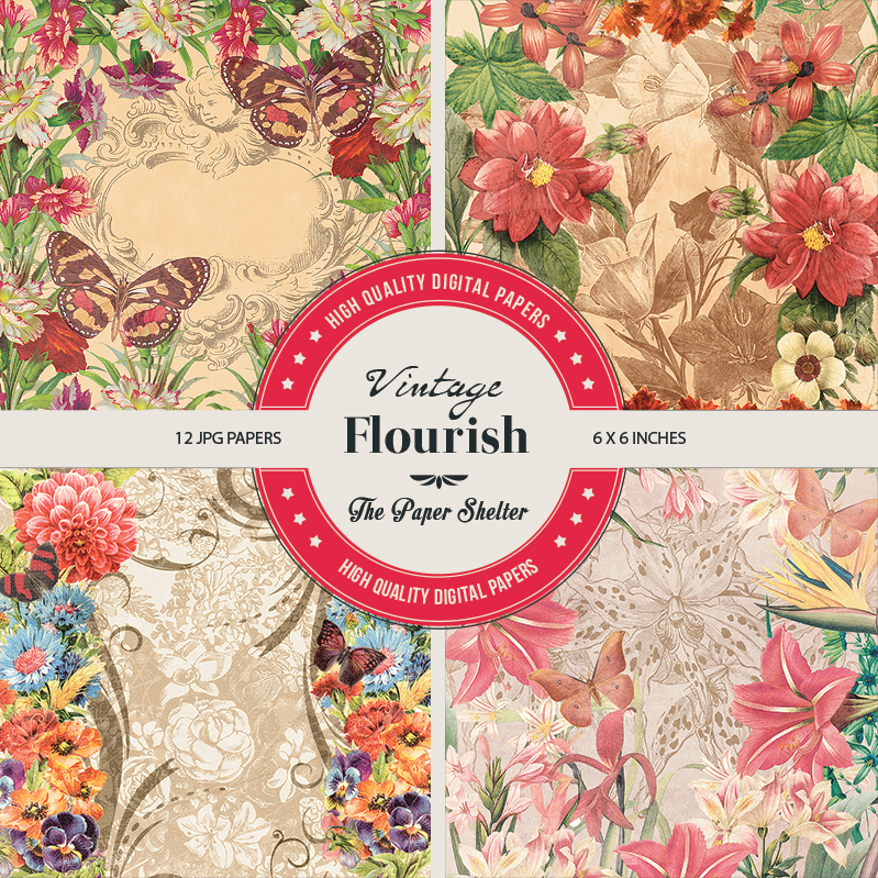 Vintage Flourishes - Paper Pack - Click Image to Close