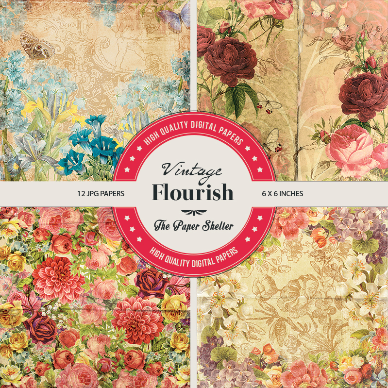 Vintage Flourishes - Paper Pack - Click Image to Close