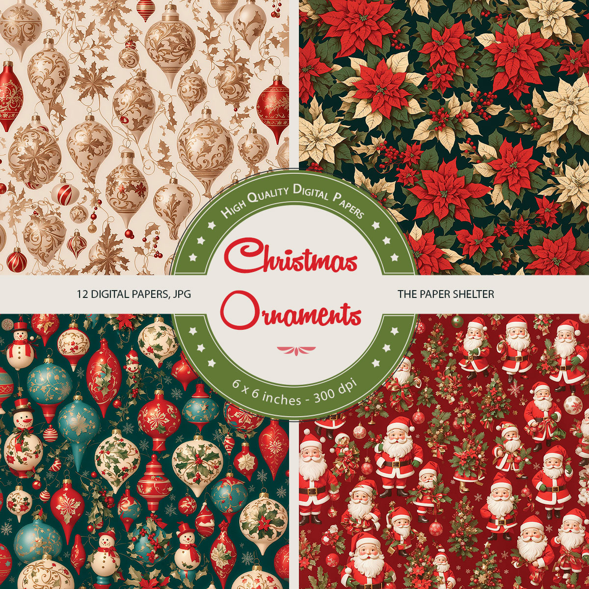 Christmas Ornaments - Paper Pack - Click Image to Close