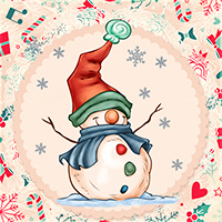 A Cheerful Snowman - Digital Stamp