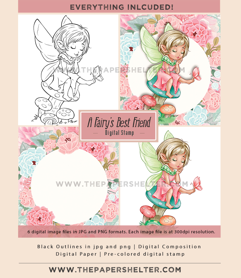 A Fairy's best Friend - Digital Stamp - Click Image to Close