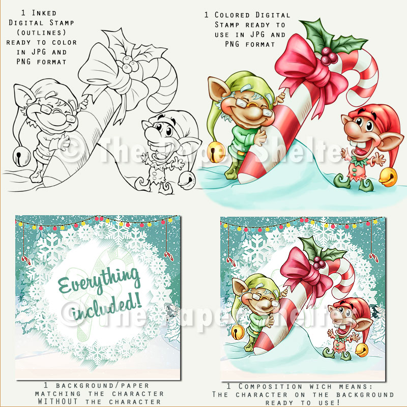 A Giant Candy Cane! - Digital Stamp - Click Image to Close