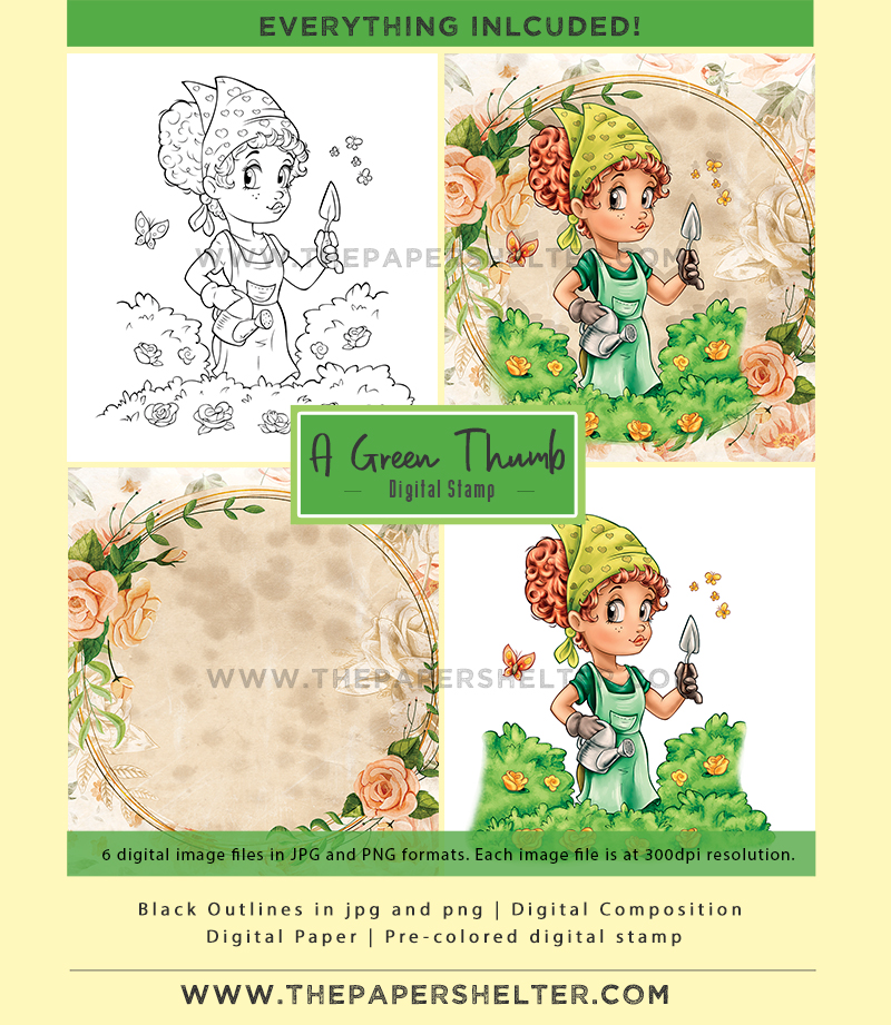 A Green Thumb - Digital Stamp - Click Image to Close