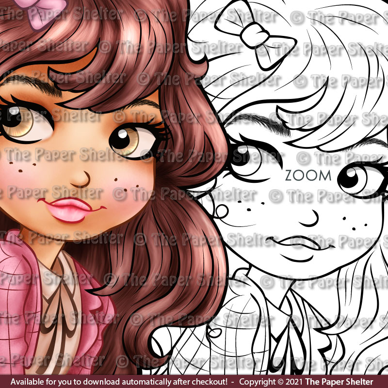 A Lovely Girl - Digital Stamp - Click Image to Close