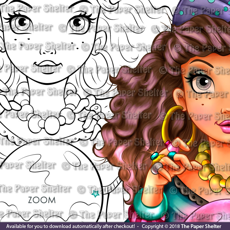 A Mesmerizing Fortune Teller - Digital Stamp - Click Image to Close