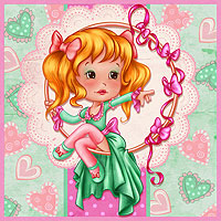 Acrobat Little Doll - Digital Stamp - Click Image to Close