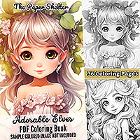 Adorable Elves - Digital Coloring Book