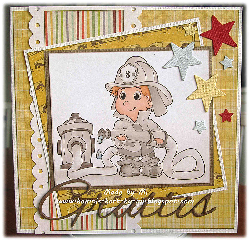 Adorable Fireman - Digital Stamp