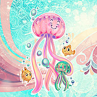 The Most Adorable Jellyfishes - Digital Stamp - Click Image to Close