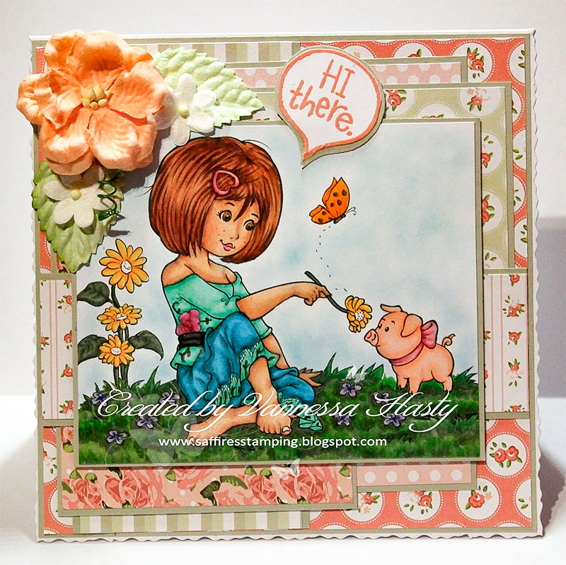 Adorable Spring Piglet - Digital Stamp - Click Image to Close