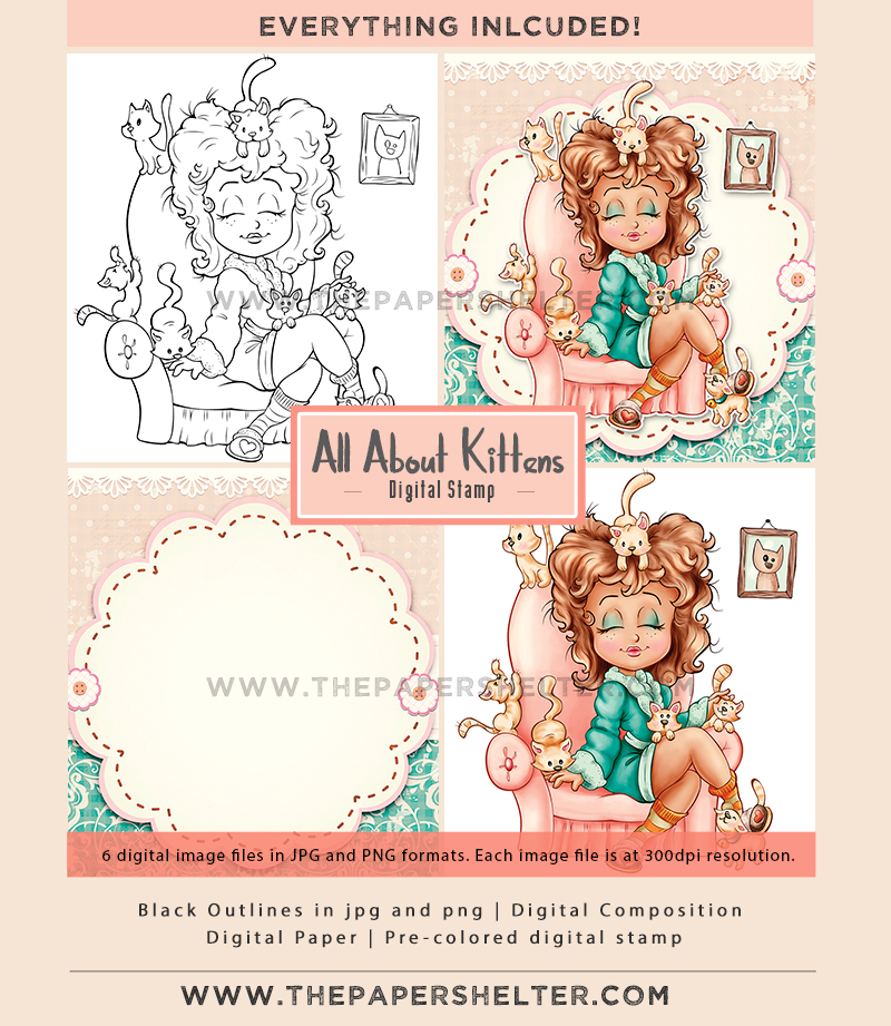 All About Kittens - Digital Stamp - Click Image to Close