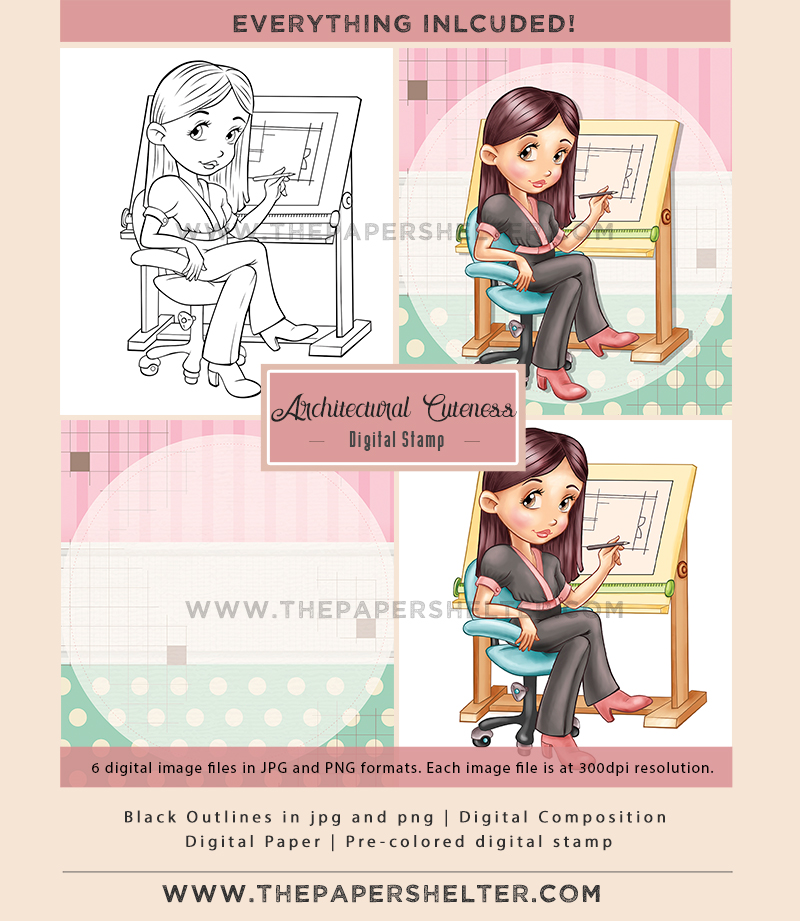 Architectural Cuteness - Digital Stamp - Click Image to Close