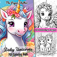 Baby Unicorns - Digital Coloring Book