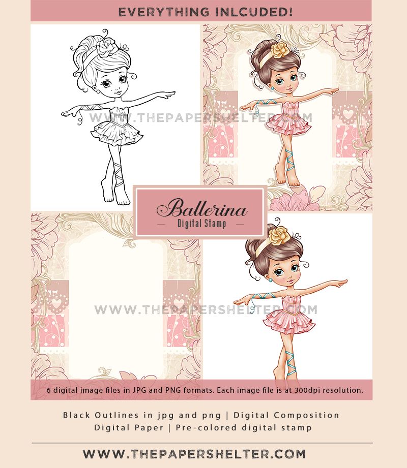Ballerina - Digital Stamp - Click Image to Close