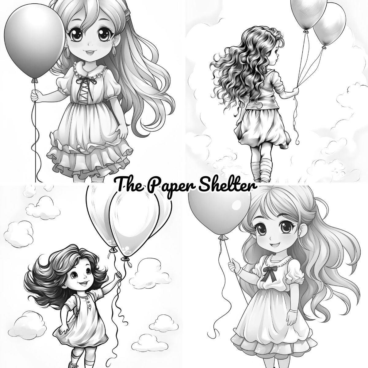 Balloons Of Bliss - Digital Coloring Book - Click Image to Close
