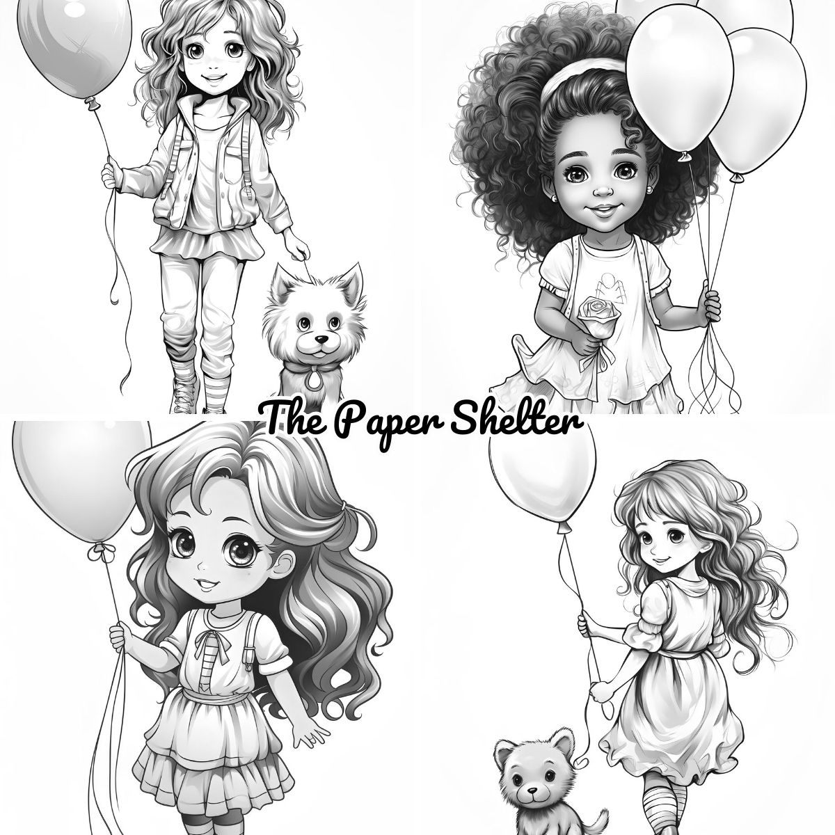 Balloons Of Bliss - Digital Coloring Book - Click Image to Close