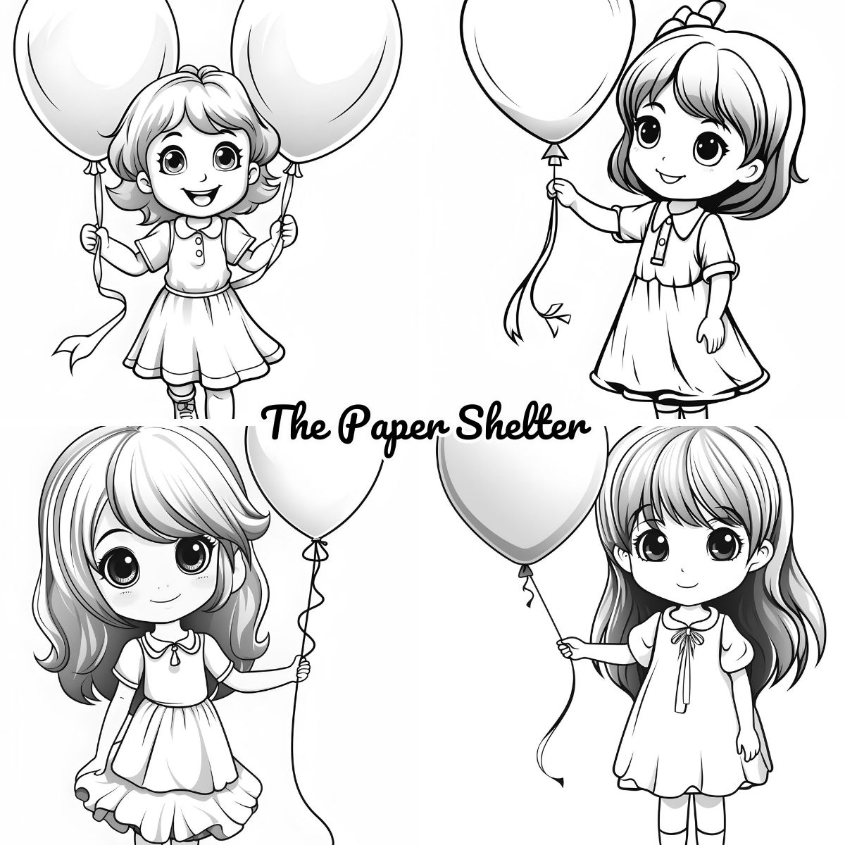 Balloons Of Bliss - Digital Coloring Book