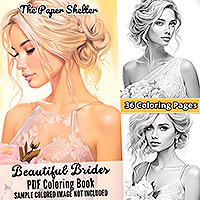 Beautiful Brides - Digital Coloring Book