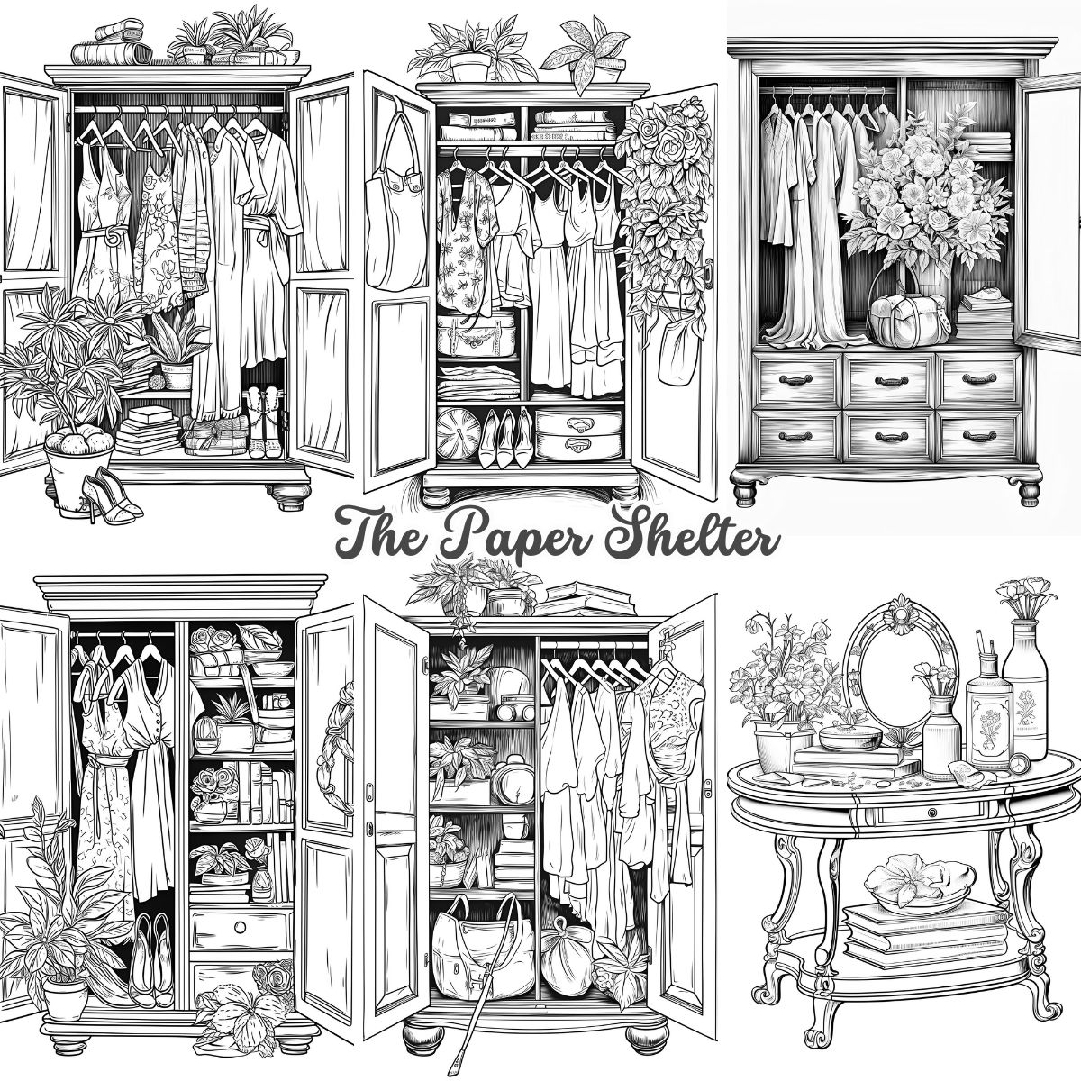 Beauty Stations - Digital Coloring Book