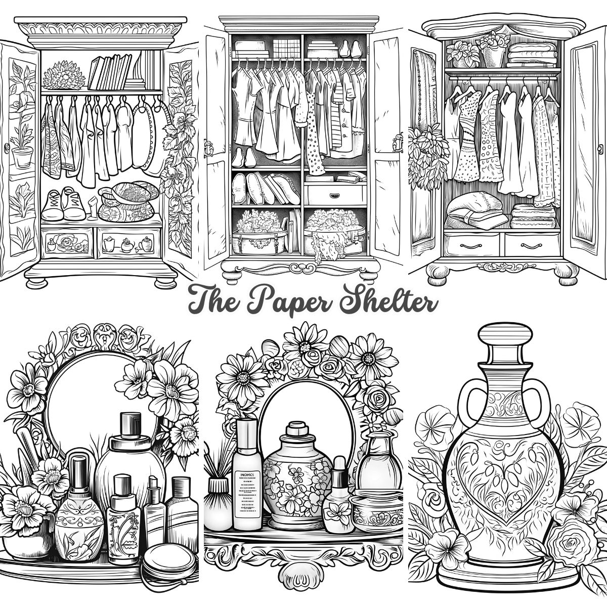 Beauty Stations - Digital Coloring Book - Click Image to Close
