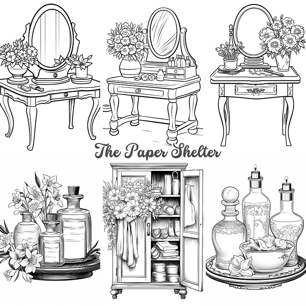 Beauty Stations - Digital Coloring Book - Click Image to Close