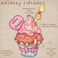 Birthday Cupcake - Click Image to Close