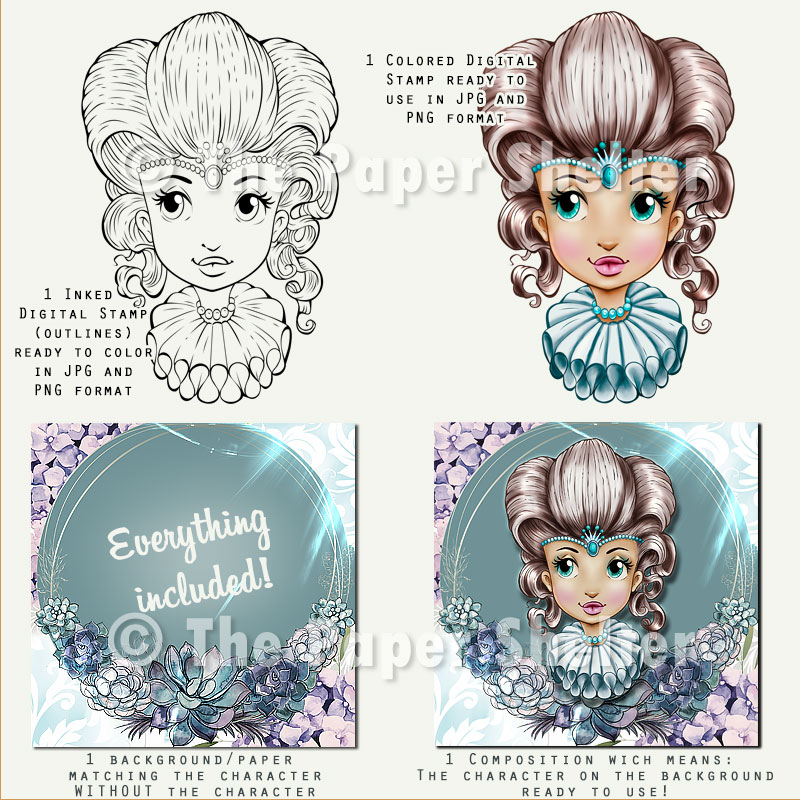 Blue Marquise - Digital Stamp - Click Image to Close