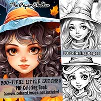 Boo-tiful Little Witches - Digital Coloring Book