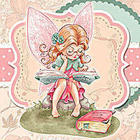 Bookworm Fairy - Digital Stamp