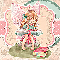 Bookworm Fairy - Digital Stamp - Click Image to Close