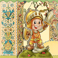 Brave and Cute Knight - Digital Stamp - Click Image to Close