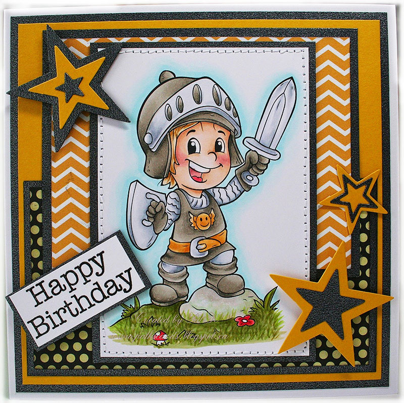 Brave and Cute Knight - Digital Stamp - Click Image to Close