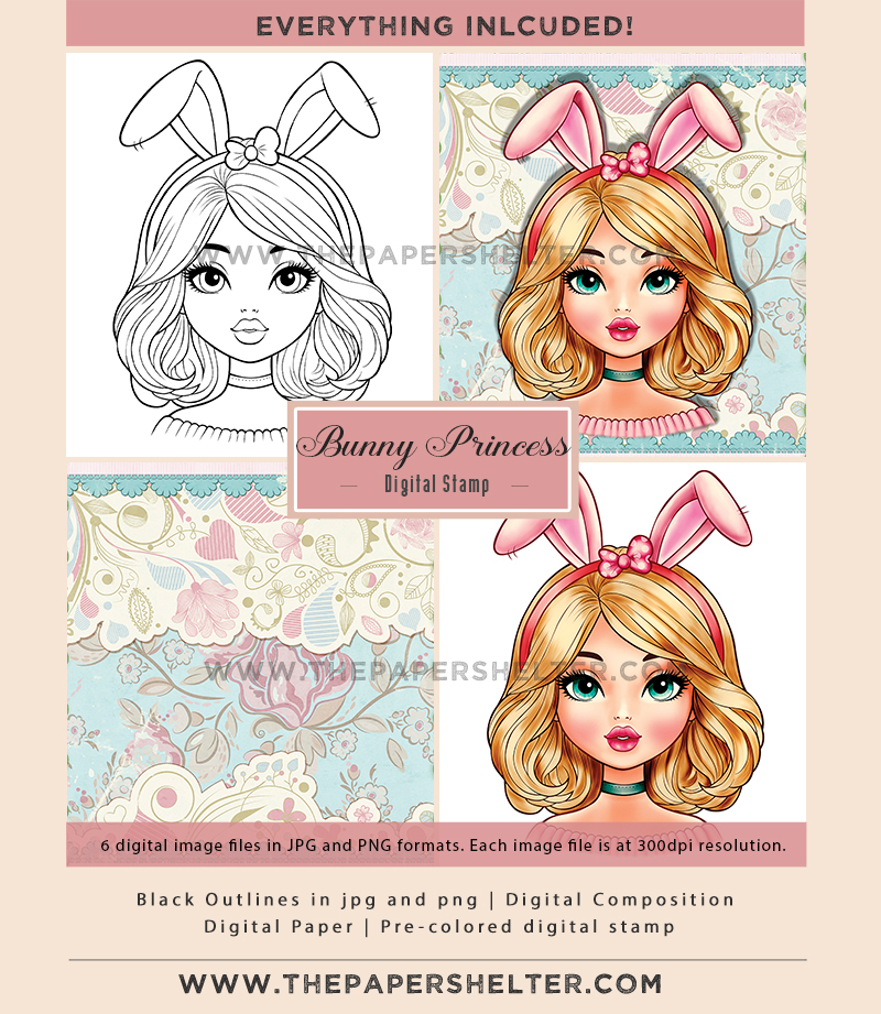 Bunny Princess - Digital Stamp - Click Image to Close
