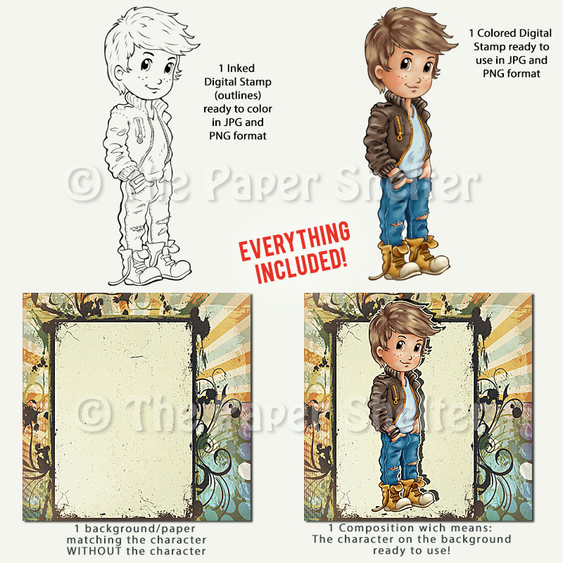 Casual Boy - Digital Stamp - Click Image to Close