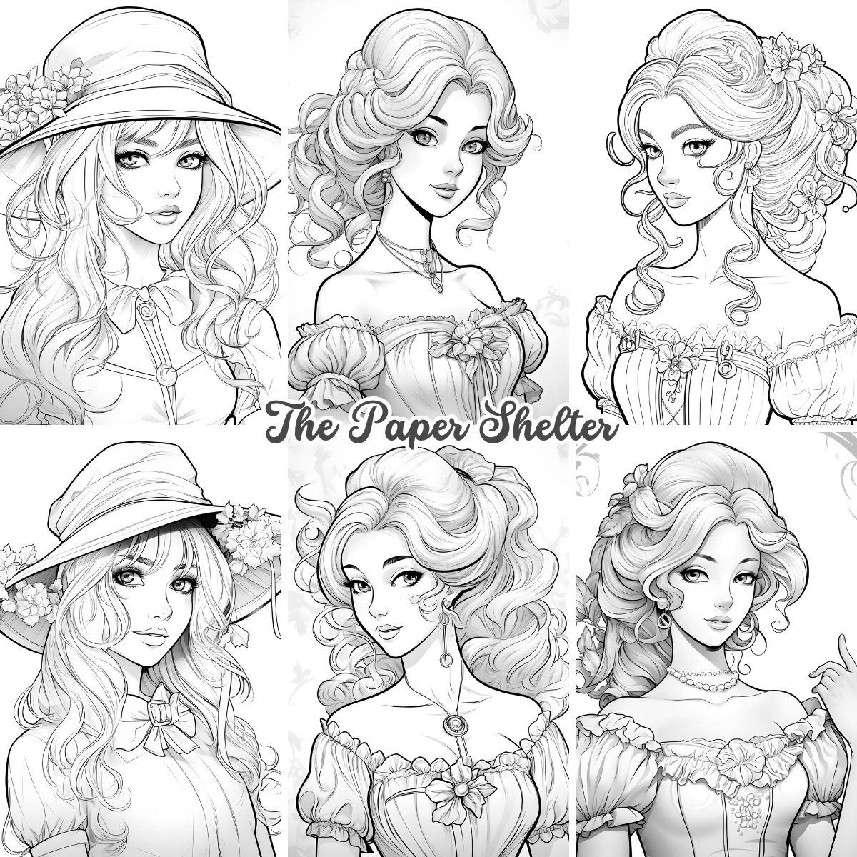 Charming Ladies - Digital Coloring Book - Click Image to Close