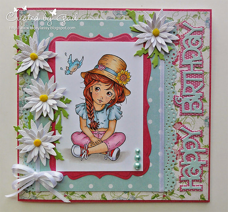 Charming Spring Girl - Digital Stamp - Click Image to Close