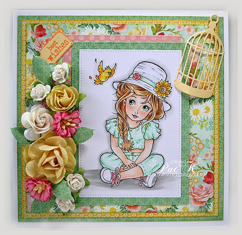 Charming Spring Girl - Digital Stamp - Click Image to Close