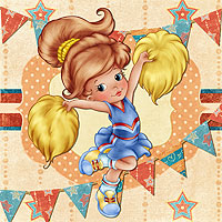 Cheerleader - Digital Stamp - Click Image to Close