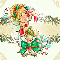 Christmas Candy Fairy - Digital Stamp