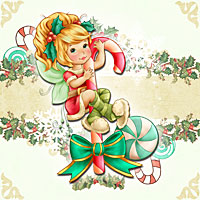 Christmas Candy Fairy - Digital Stamp - Click Image to Close