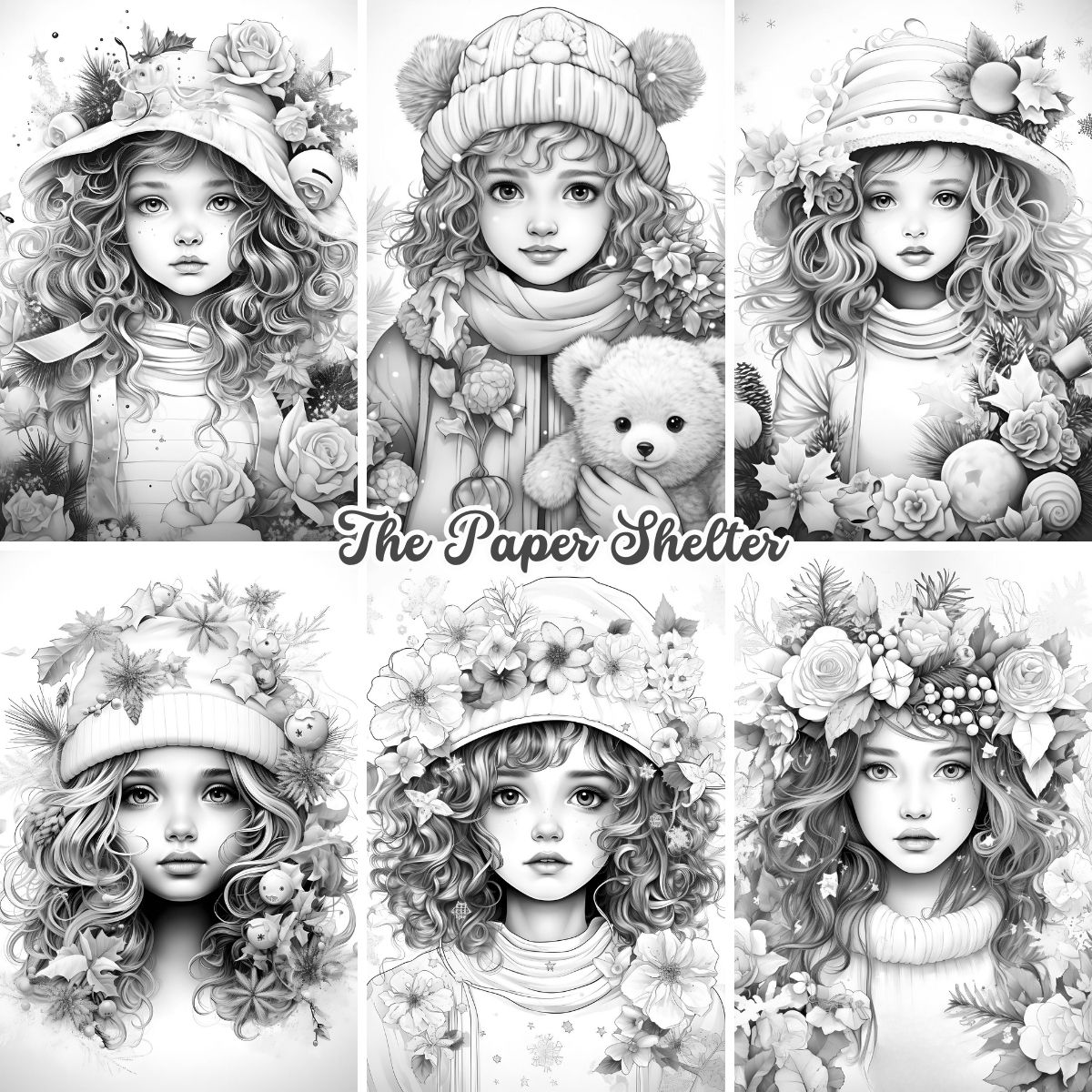 Christmas Cuties - Digital Coloring Book - Click Image to Close